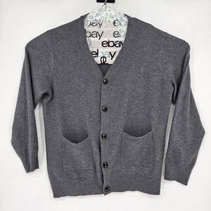 Pj Paul Jones Cardigan‎ Sweater Mens Large Collar Gray Long Sleeve Casual Preppy